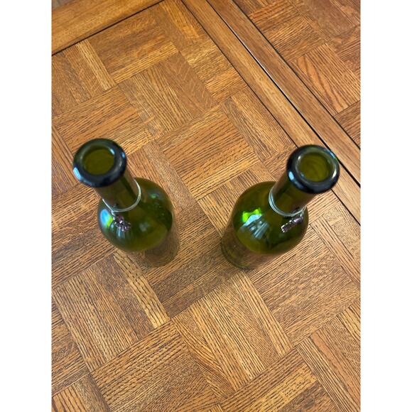 Wine bottle hurricane lamps (2) - Picture 3 of 4
